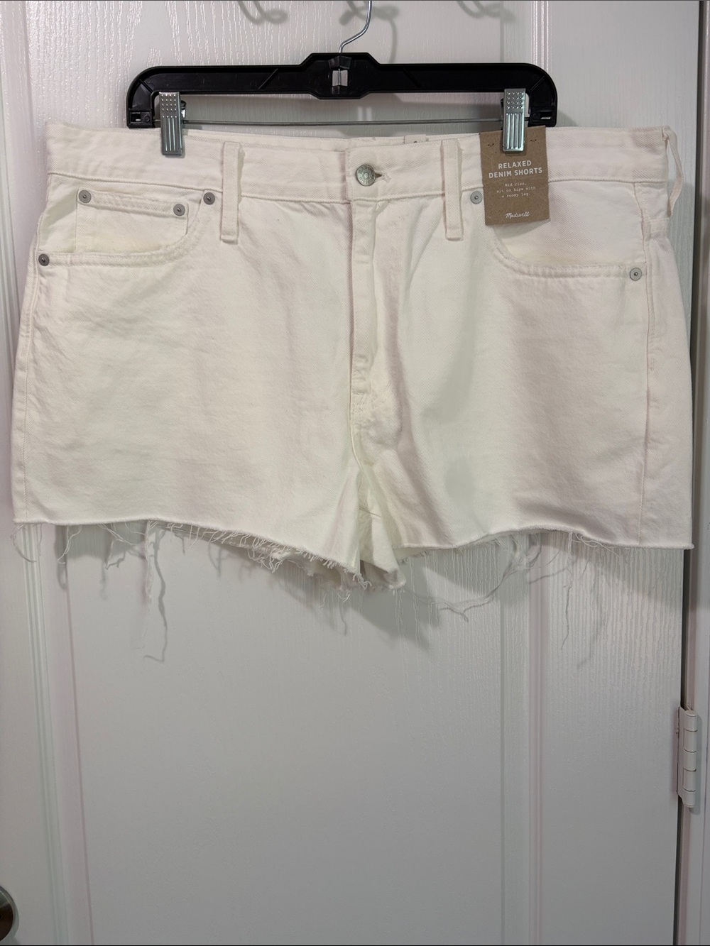 NWT Madewell Relaxed Denim Shorts In Tile White